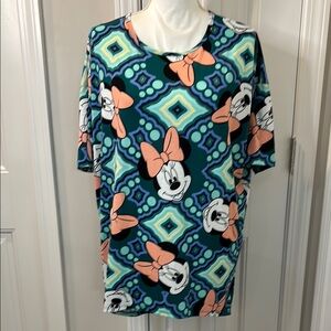 LuLaRoe Green and Orange Oversized Boxy Irma T-Shirt Size Small